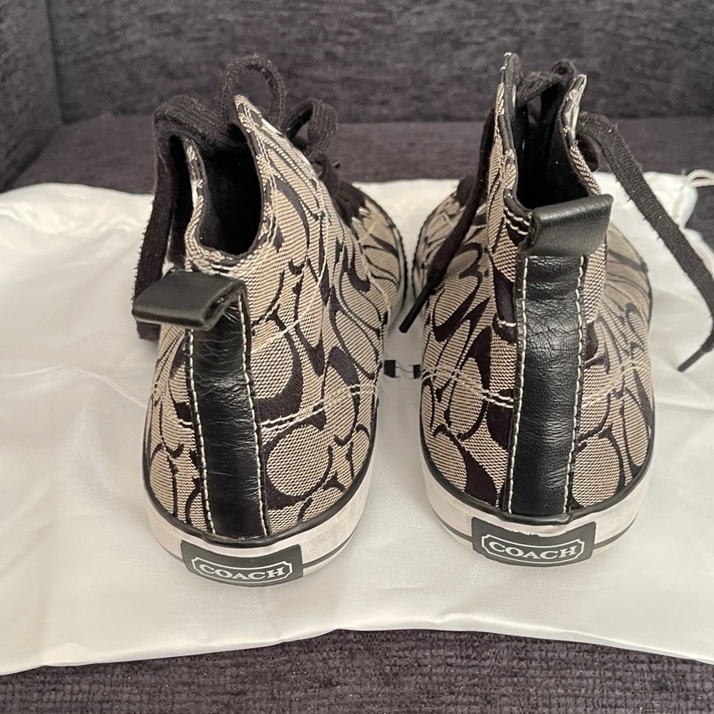 Coach Women's High-Top Sneakers - Black and Grey - Picture 3 of 8